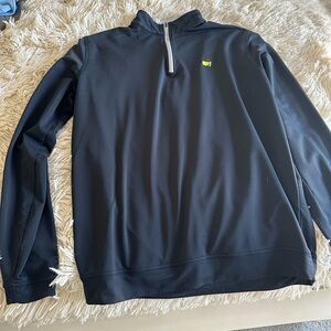 Peter Millar crown sport black quarter zip pullover masters logo
